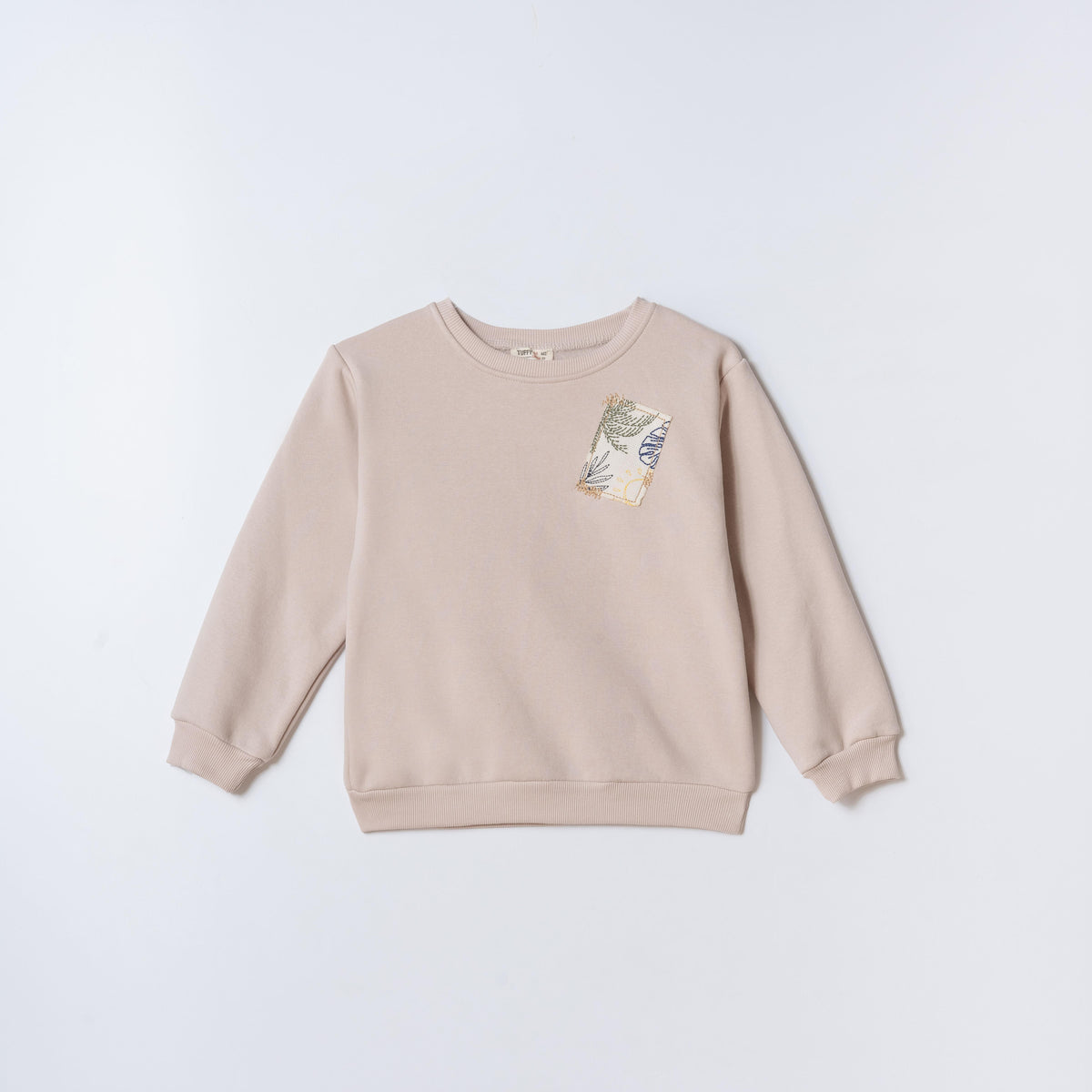 Tuffy Palmiye Temalı Erkek Çocuk Sweatshirt-0505 - Açık Gri
