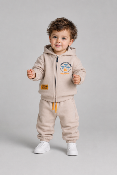 Tuffy Set Costum Jogging Băiat Tematic Snow Thenorth-03615 - Gri Deschis