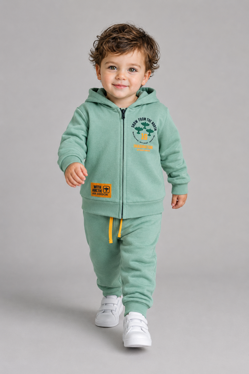 Tuffy Set Costum Jogging Băiat Tematic Snow Thenorth-03615 - Gri Deschis