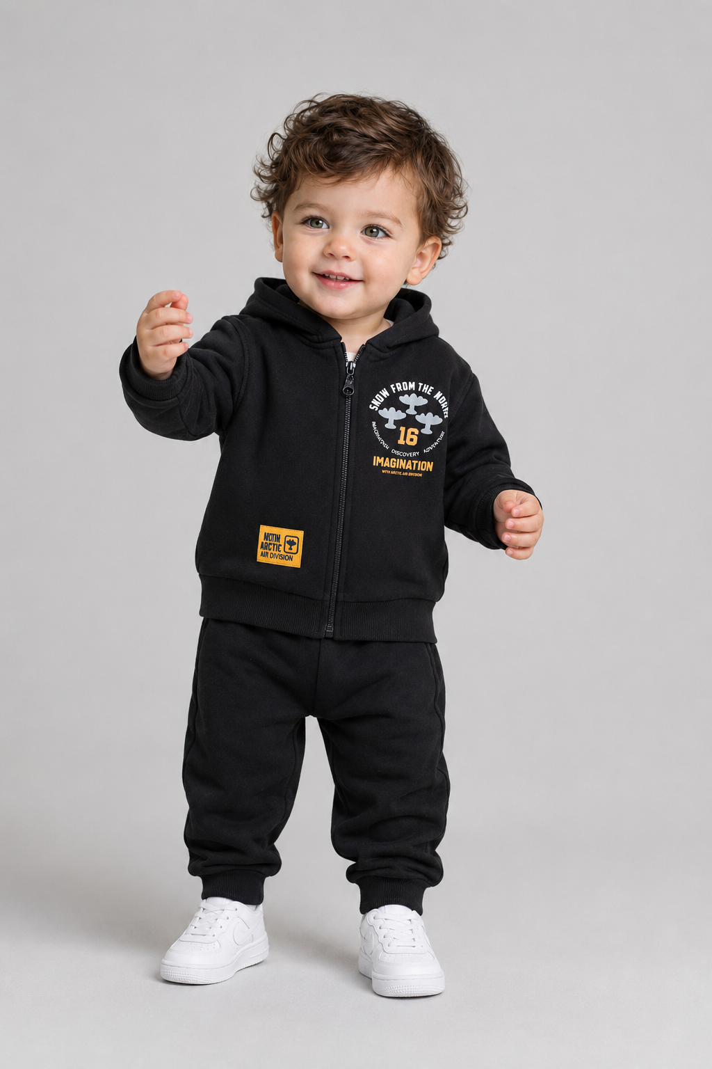 Tuffy Set Costum Jogging Băiat Tematic Snow Thenorth-03615 - Gri Deschis