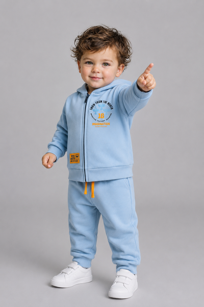 Tuffy Set Costum Jogging Băiat Tematic Snow Thenorth-03615 - Gri Deschis
