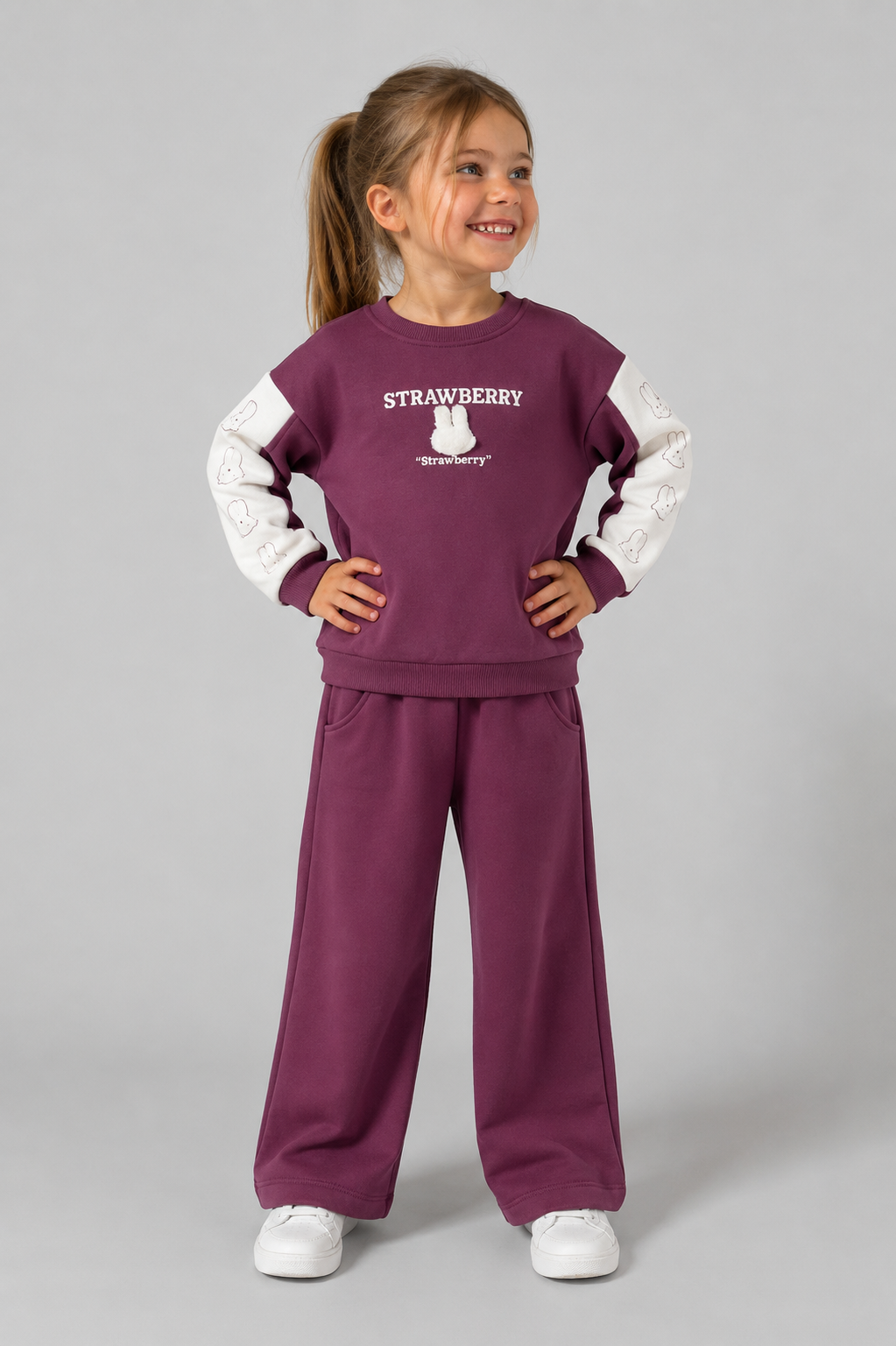 Tuffy Set Costum Jogging Copilă Tematic Căpșuni-02575 - Mov