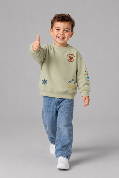 Tuffy Sunshine On Snow Days Imprimeu Baietel Bluza - 0375 - Albastru