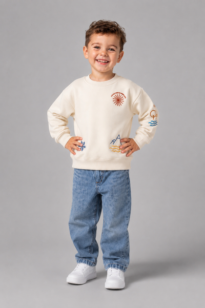 Tuffy Sunshine On Snow Days Imprimeu Baietel Bluza - 0375 - Gri Deschis