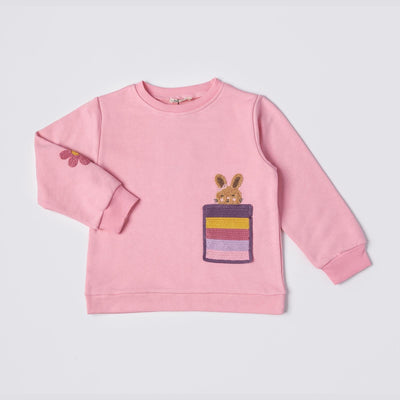 Tuffy Iepur Brodat Fetite Bluza - 01285 - Roz