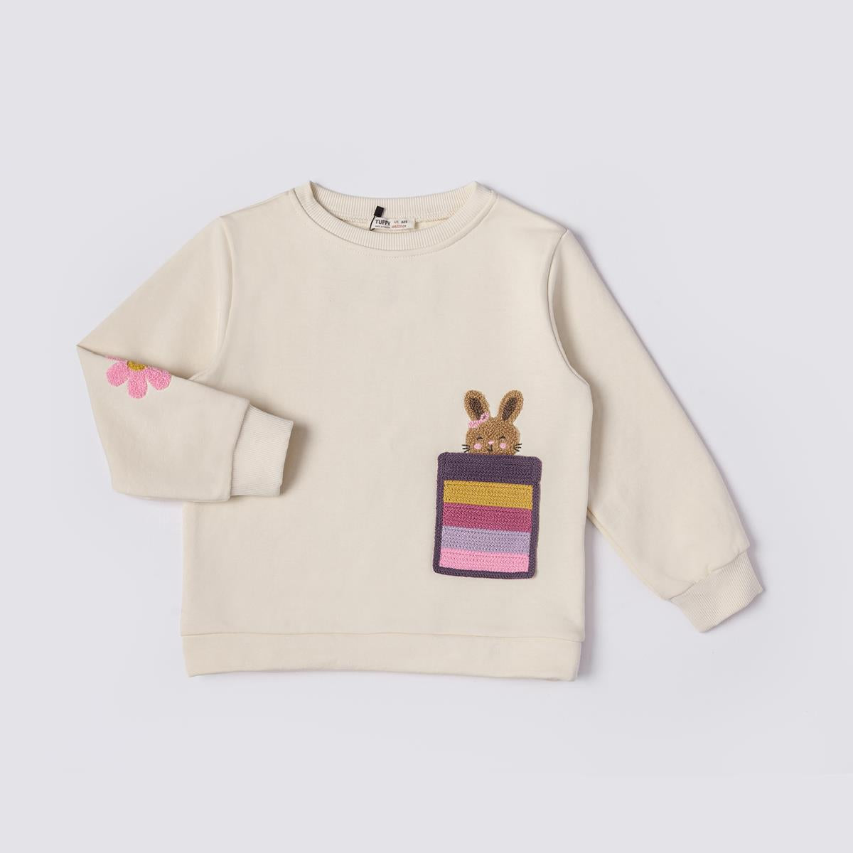 Tuffy Iepur Brodat Fetite Bluza - 01285 - Roz