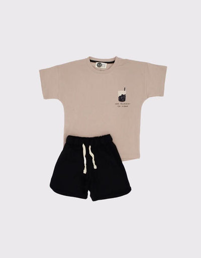 Unisex Çocuk %100 Pamuk Tişört Şort Takımı | 3–9 Yaş | RG Brand | RG1559 - MAVİ