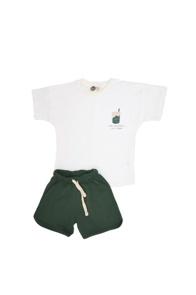 Unisex Çocuk %100 Pamuk Tişört Şort Takımı | 3–9 Yaş | RG Brand | RG1559 - MAVİ