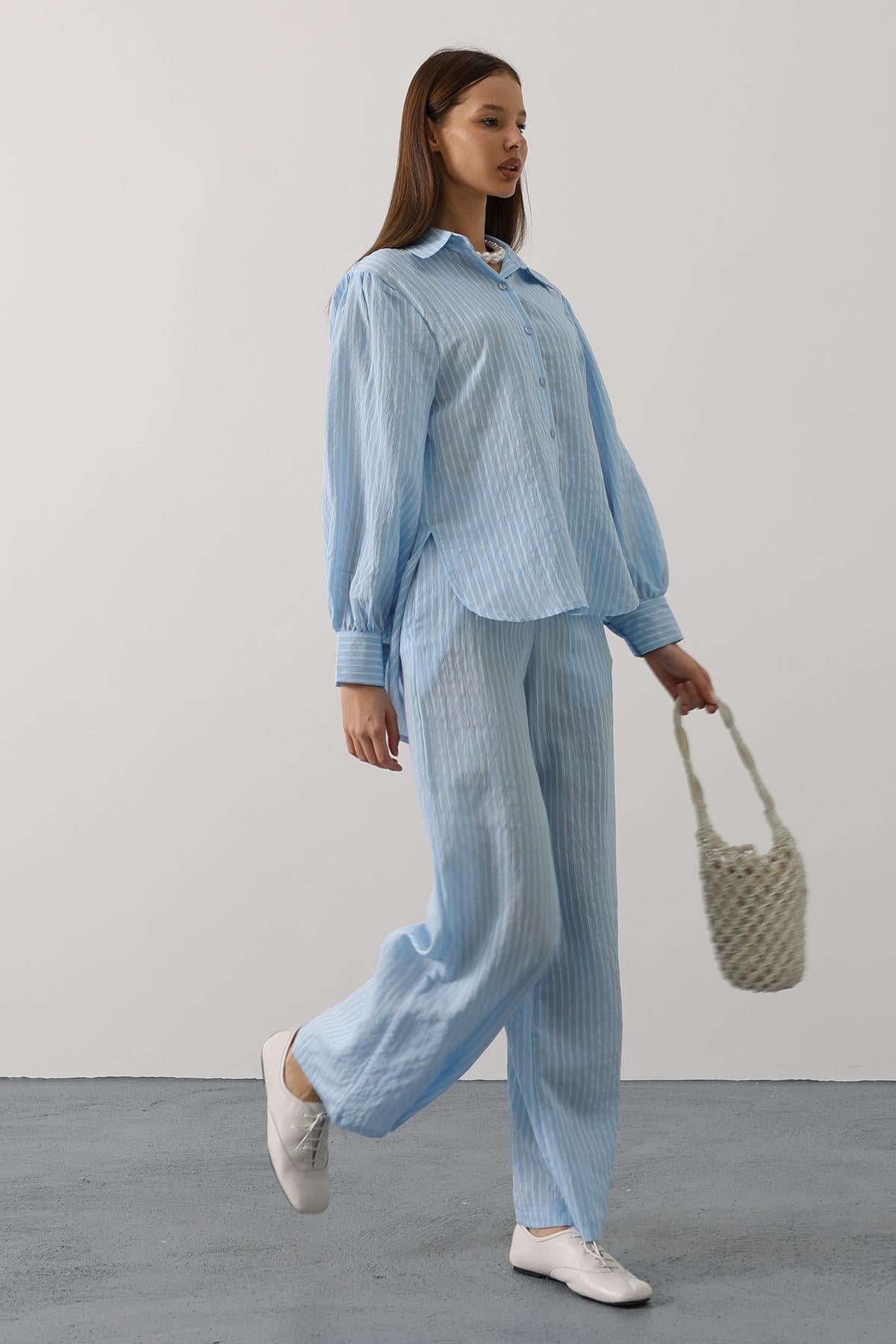 Set Pantaloni Dungi Confort - Albastru