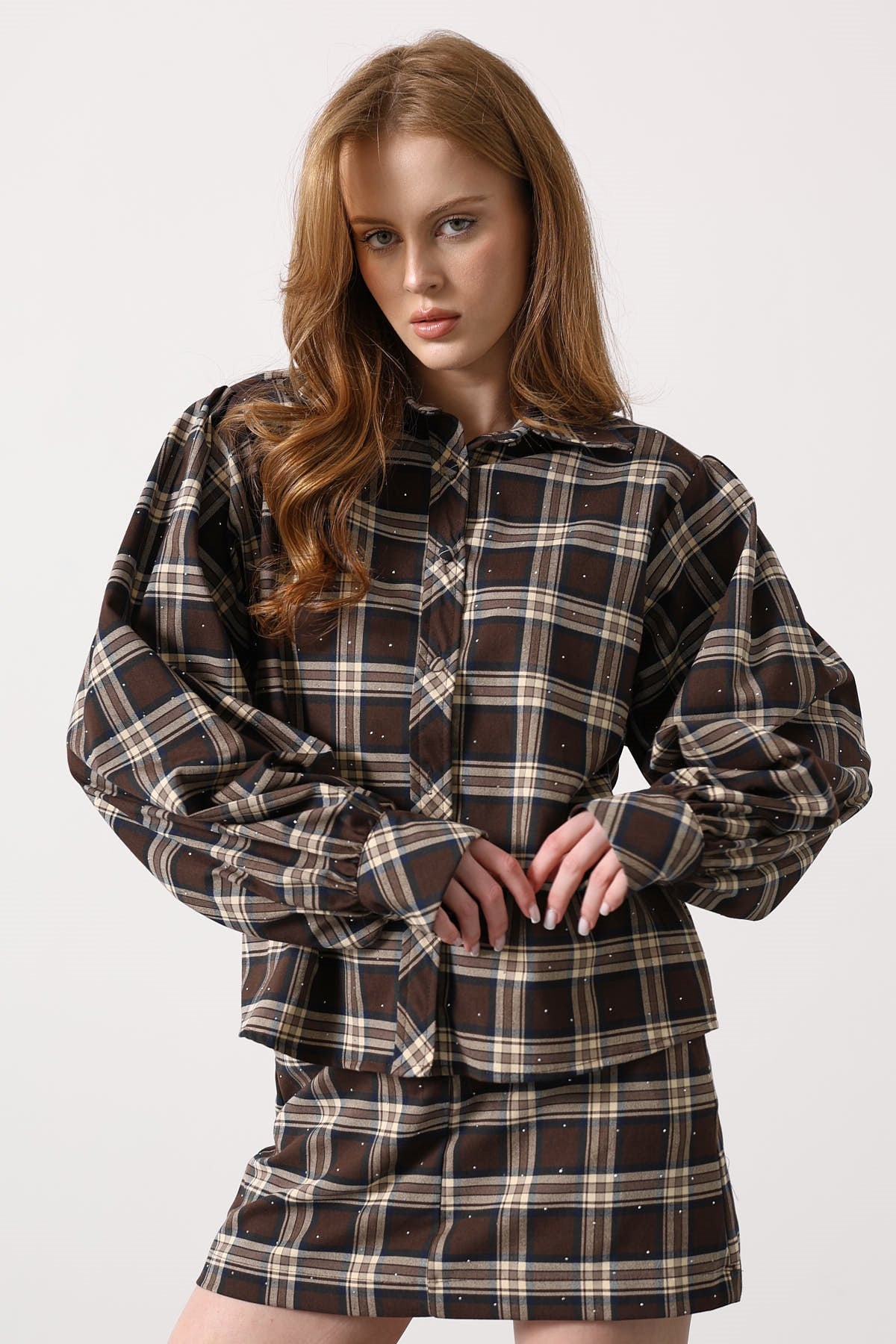 BLUZA ECOZALÁ CU VOLANE - MARO - ALBASTRU