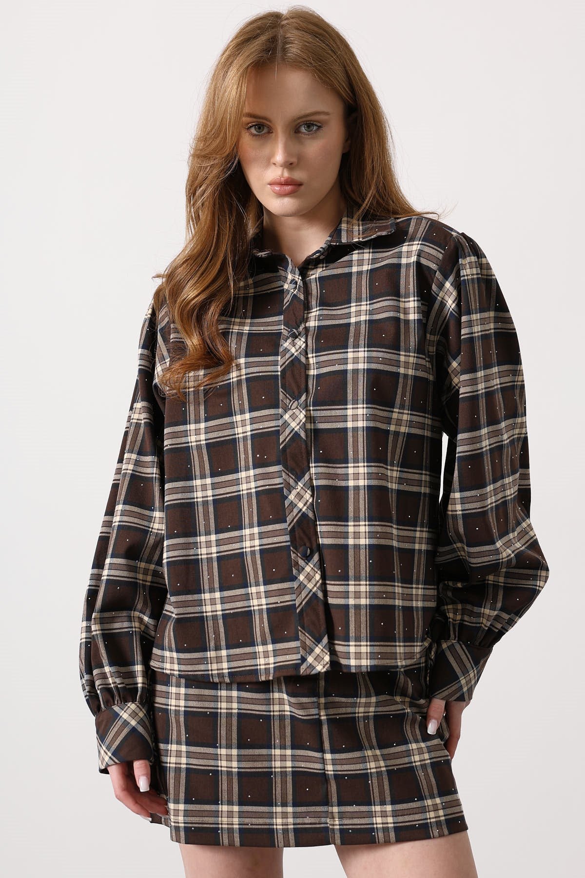 BLUZA ECOZALÁ CU VOLANE - MARO - ALBASTRU