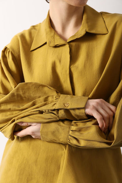 BLUZA CU MÂNECI LARGI - Mostardă