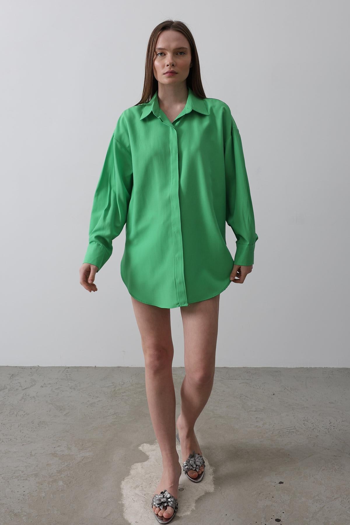 Cămașă Manecă Lungă - Verde Deschis
