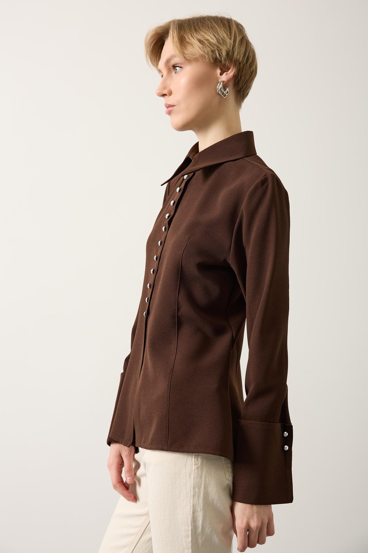 BLUZA AJUSTATĂ LA CORP - Maro