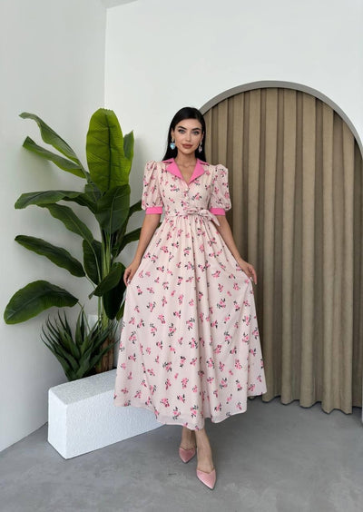 Rochie Midi Vesoul cu guler tip cămașă