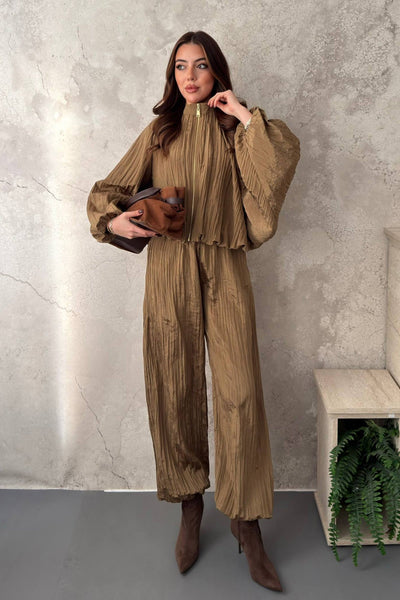 Set de două piese din piele Mink Gattered
