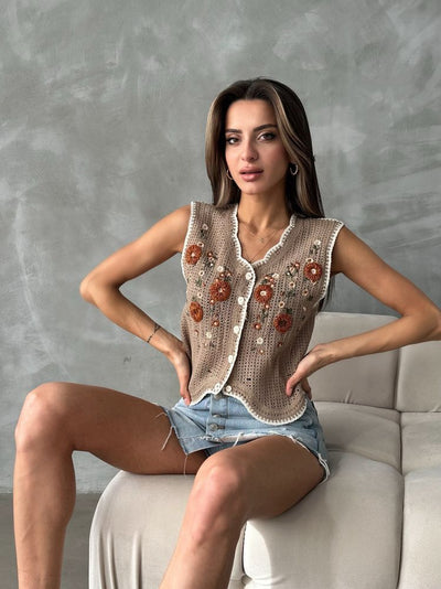 Vestă Topshow Mink brodată, en-gros