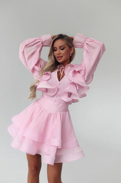 Rochie mini cu detaliu volane