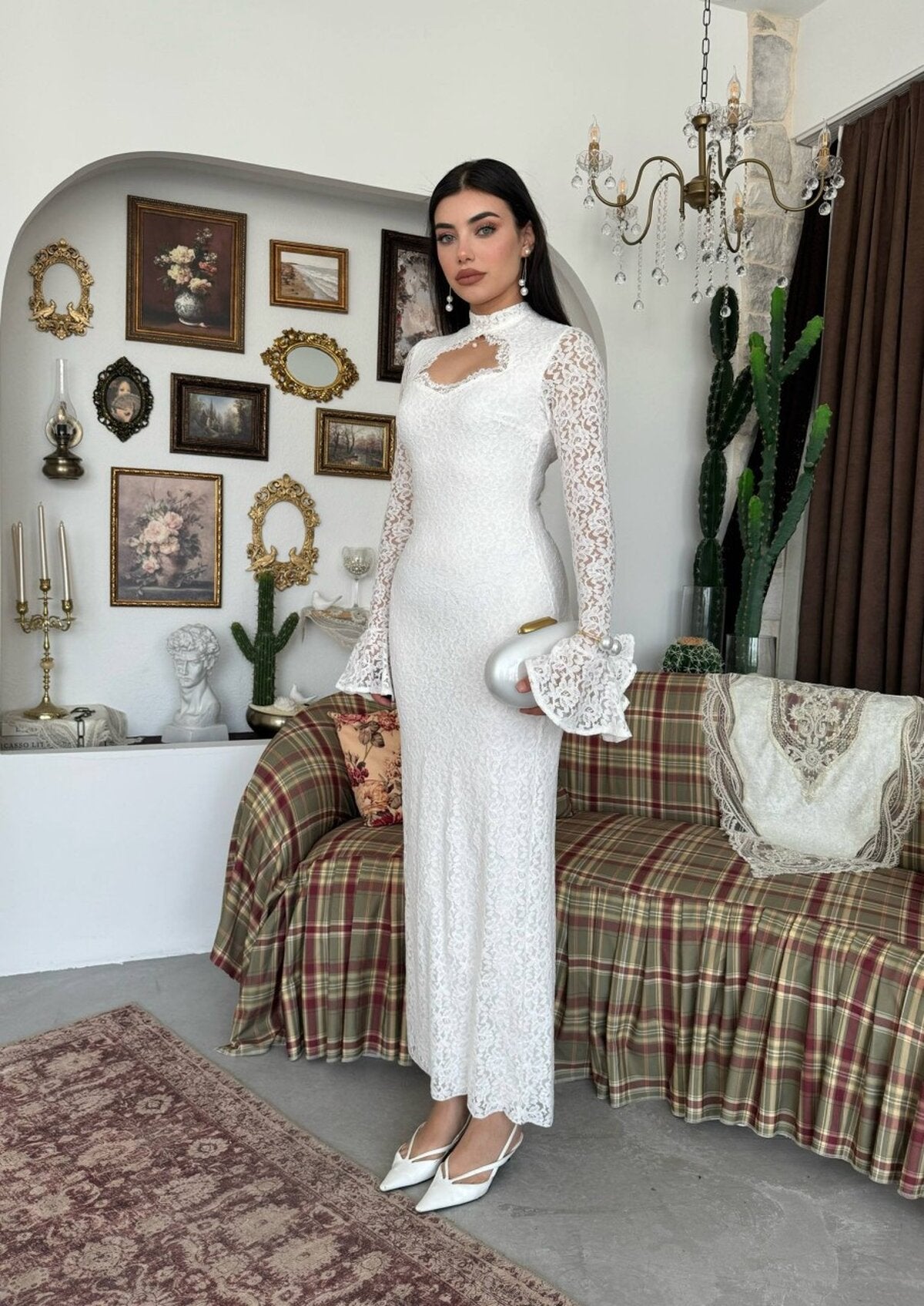 Wexo Dress with Low-Cut Neckline Detail