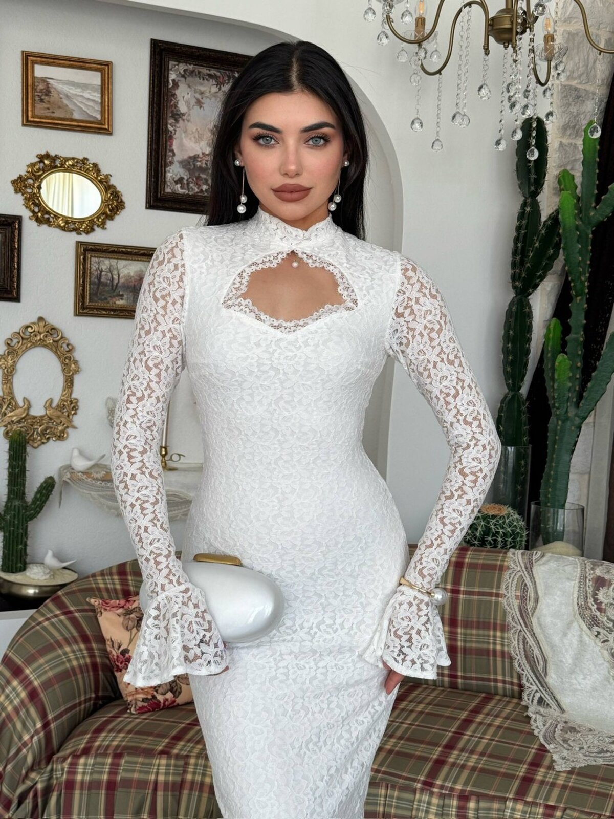 Wexo Dress with Low-Cut Neckline Detail