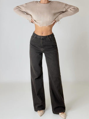 Geniş Paça Wide leg Brown Jean Pantolon