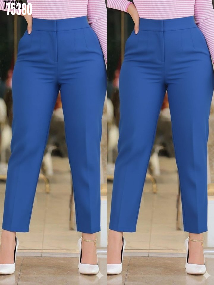 Pantaloni de damă din crep, cu talie înaltă, lungime până la gleznă, 36 (S) - 50 (5XL), 38184
