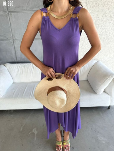 Rochie asimetrică țesută cu clopot pentru femei, cu decolteu în V, 38285
