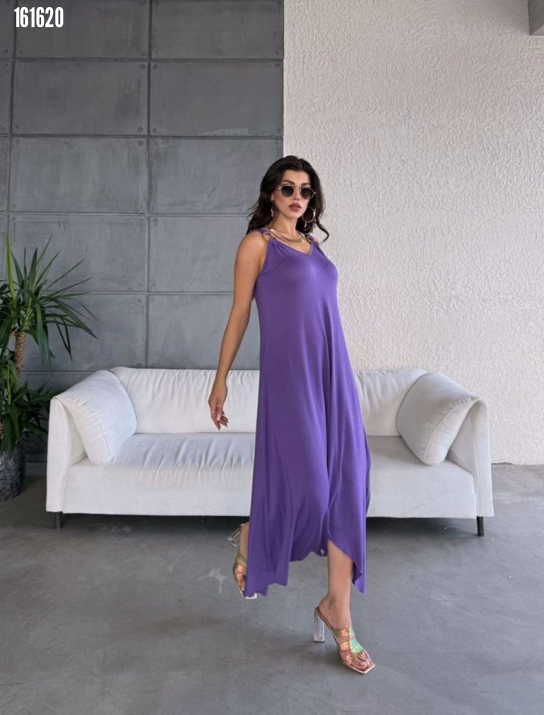 Rochie asimetrică țesută cu clopot pentru femei, cu decolteu în V, 38285