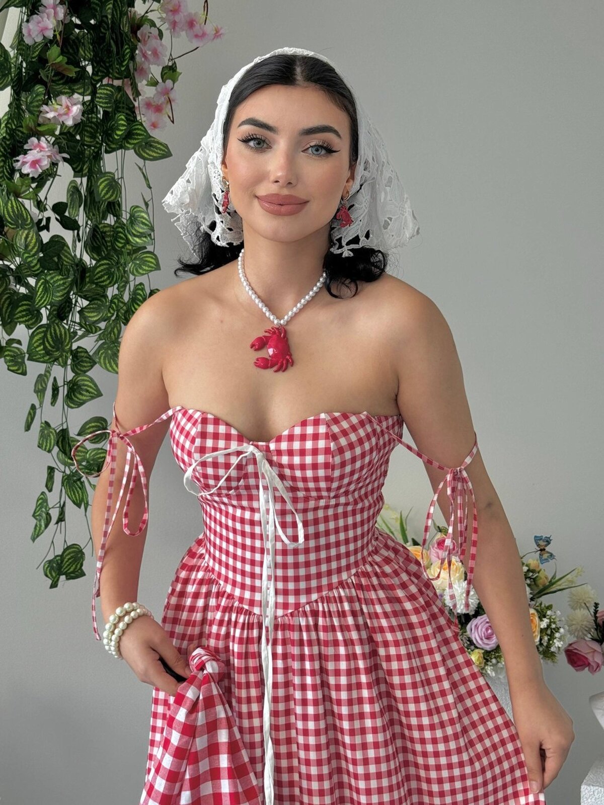 Rochie cu bretele subțiri din fir YUMAK