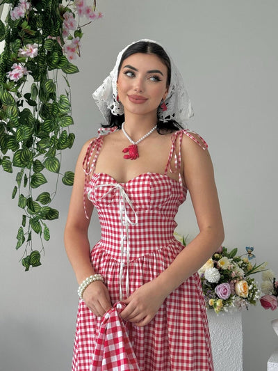 Rochie cu bretele subțiri din fir YUMAK